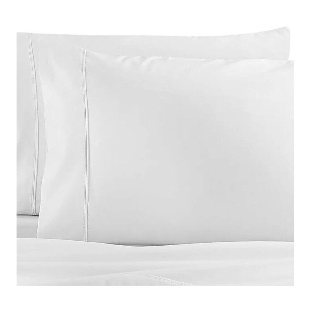 AUTHENTIC NEW WAMSUTTA Dream Zone 1000 TC PimaCott Queen Sheet Set White Stripes - Picture 7 of 9